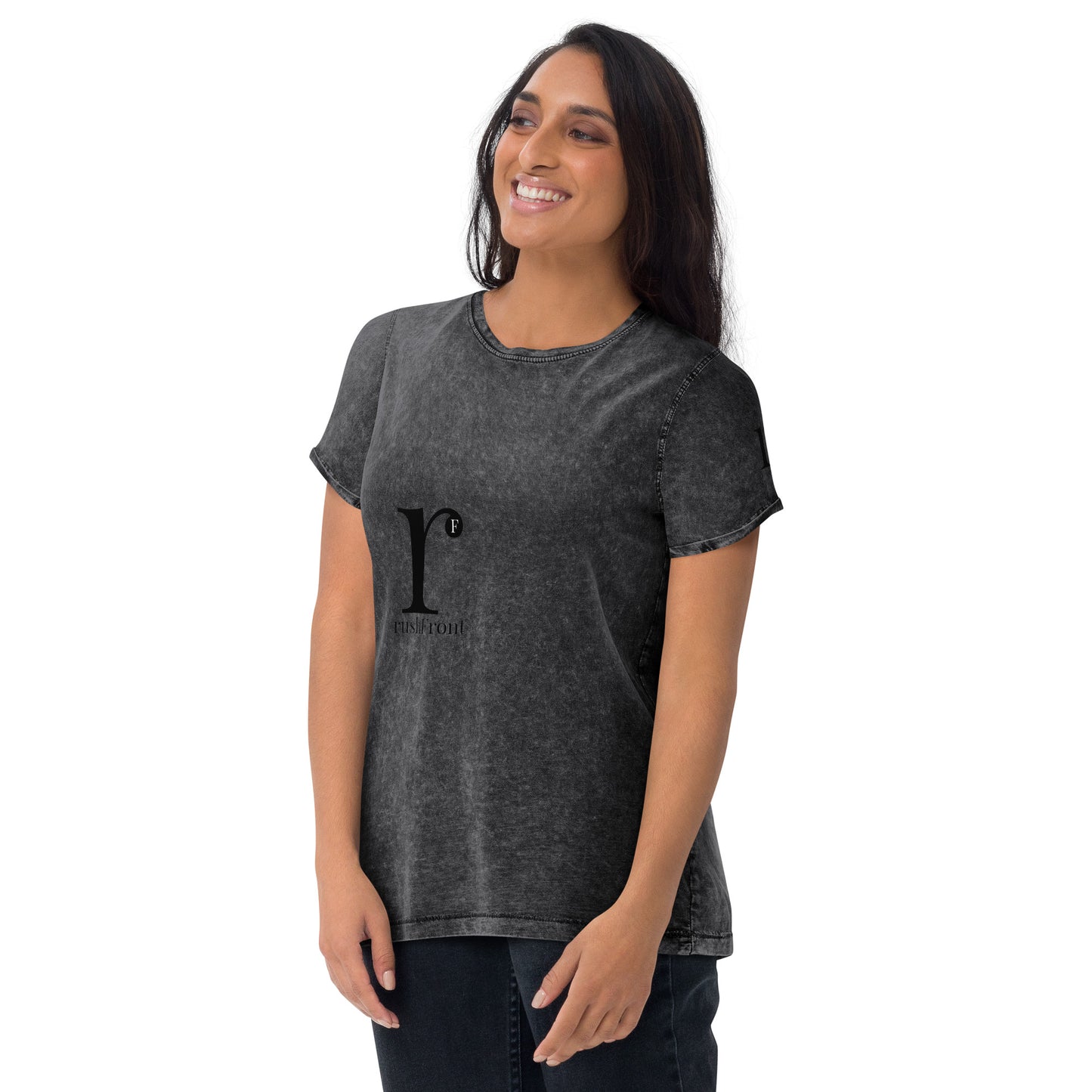 rushFront designer denim t-shirt unisex mens womens red blue black green