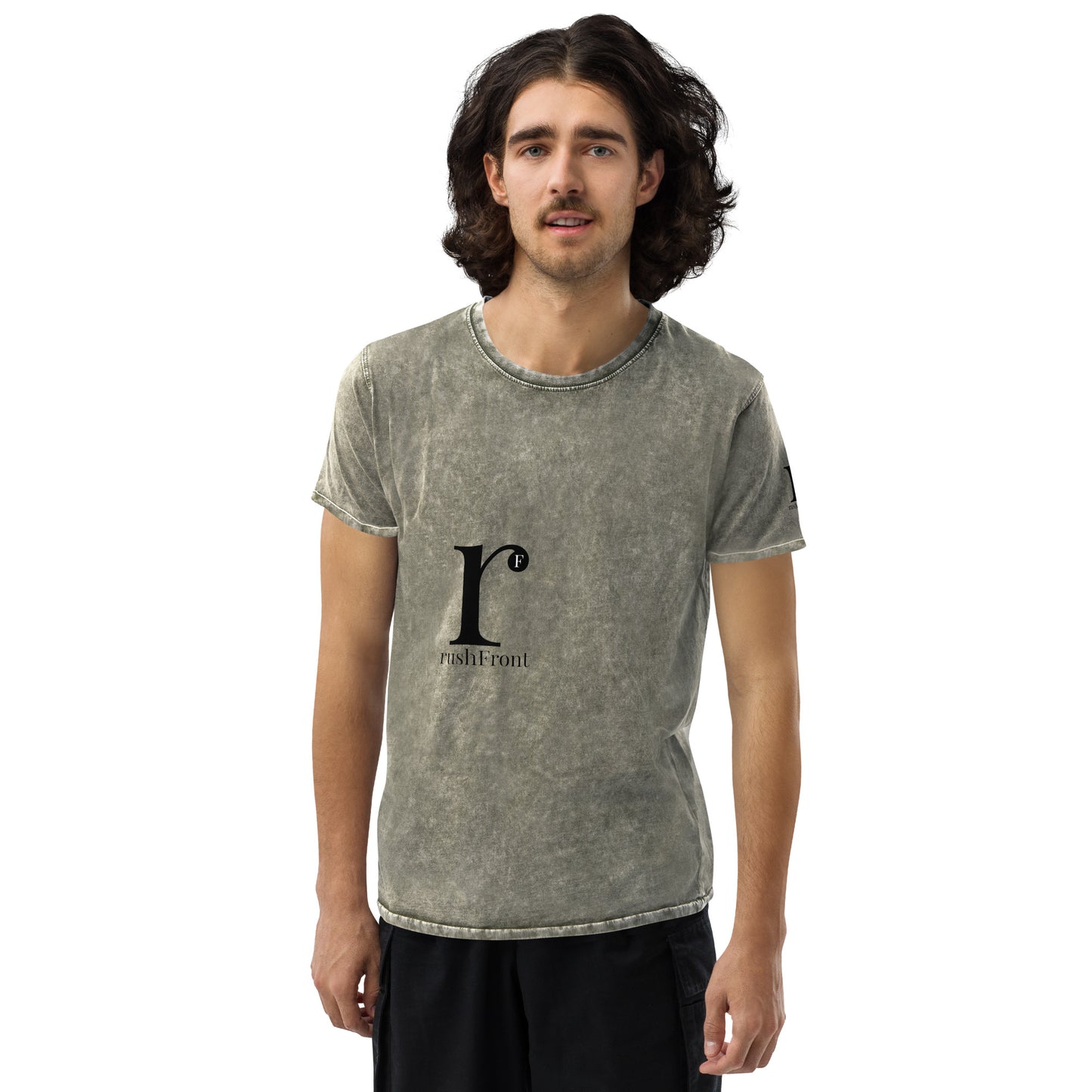 rushFront designer denim t-shirt unisex mens womens red blue black green