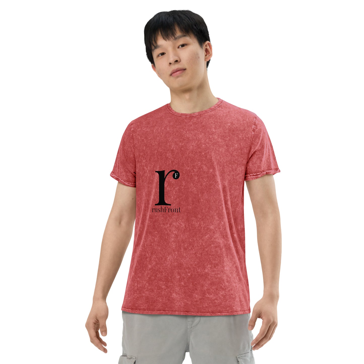 rushFront designer denim t-shirt unisex mens womens red blue black green