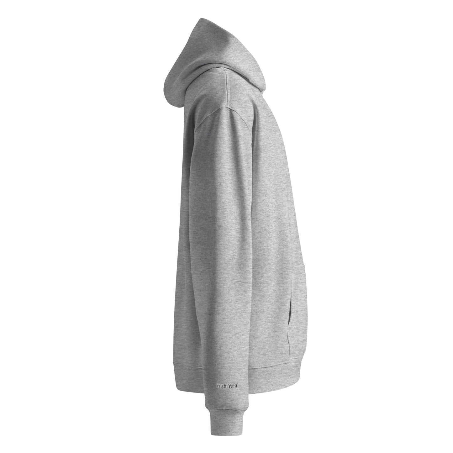 rushFront oversized graphic hoodie black grey charcoal white