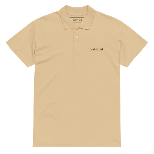 rushFront pique polo shirt t-shirt white beige