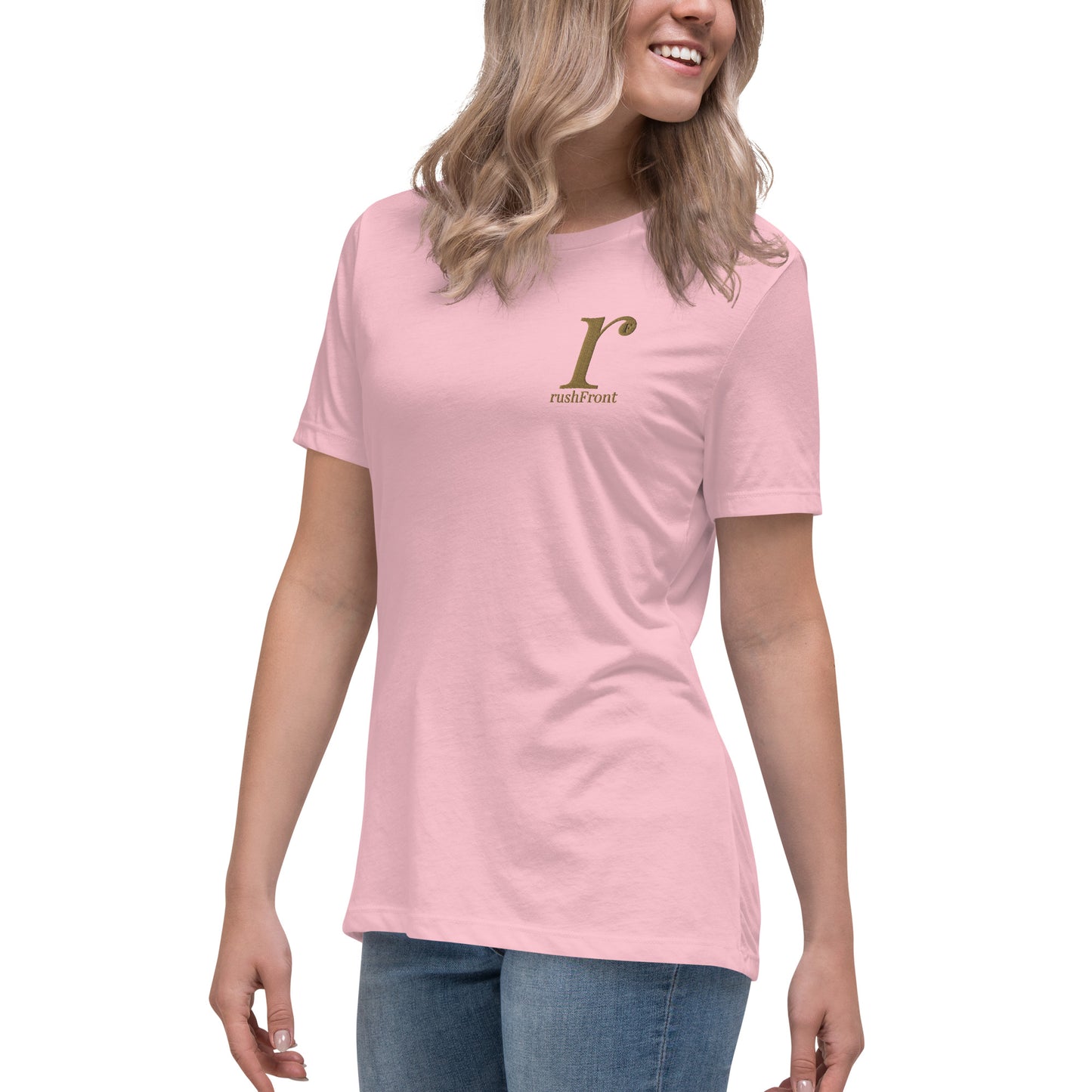 rushFront staple unisex t-shirt in pink with premium cotton fabric