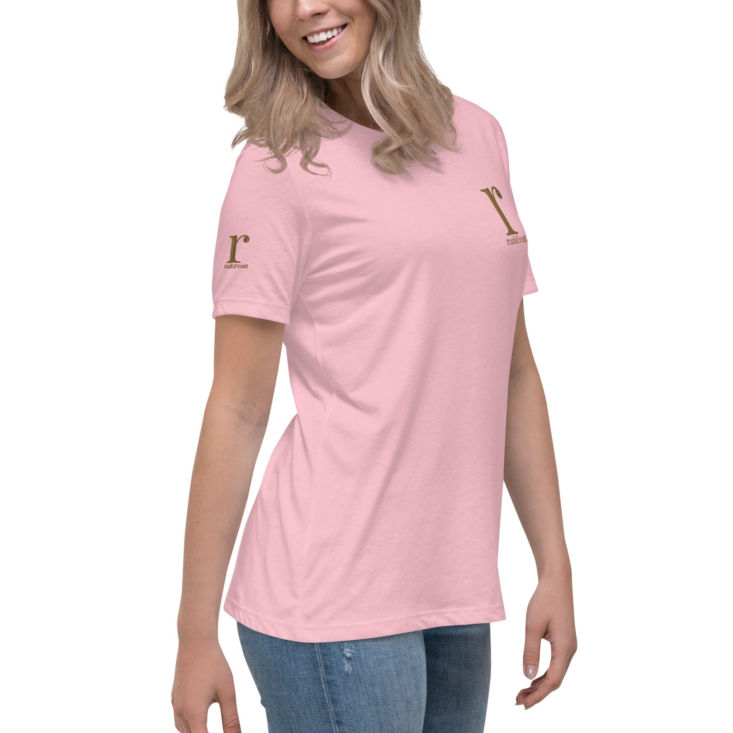 rushFront staple unisex t-shirt in pink with premium cotton fabric