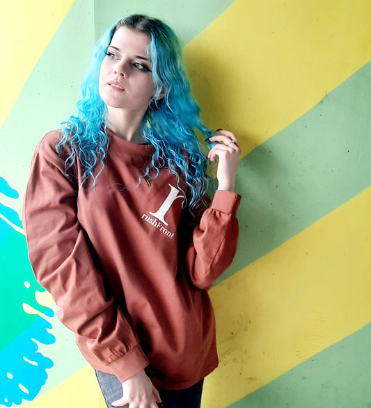 rushfront longsleeve graphic t-shirt - blue black burntorange green