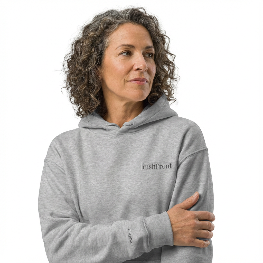 rushFront Heather Grey Oversized hoodie - Premium Streetwear