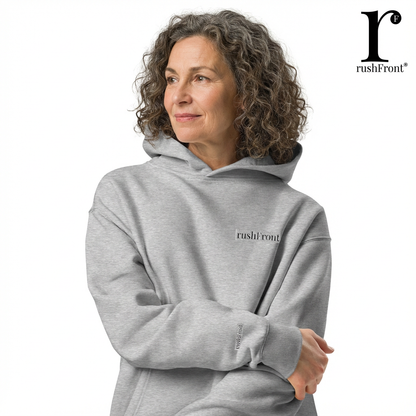 rushFront Heather Grey Oversized hoodie - Premium Streetwear