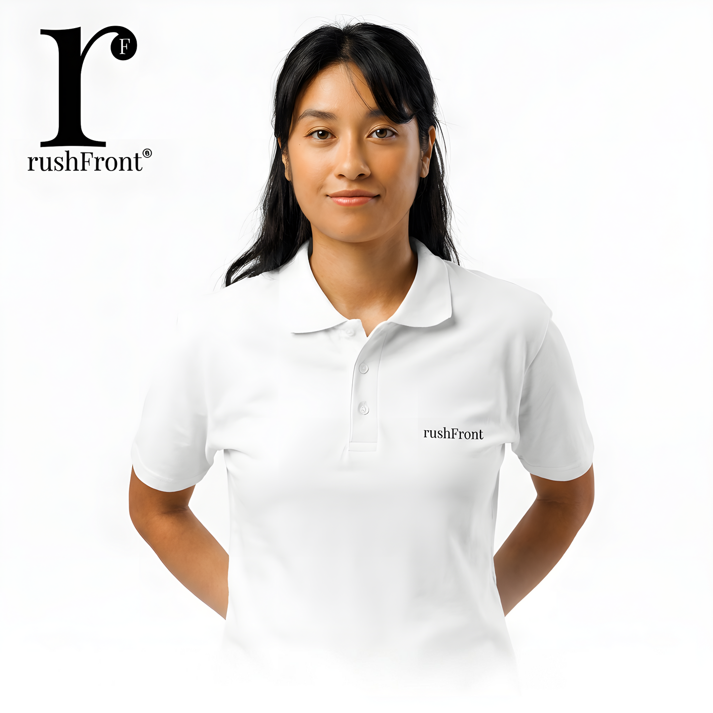 Premium Pique polo shirt - Sand/White