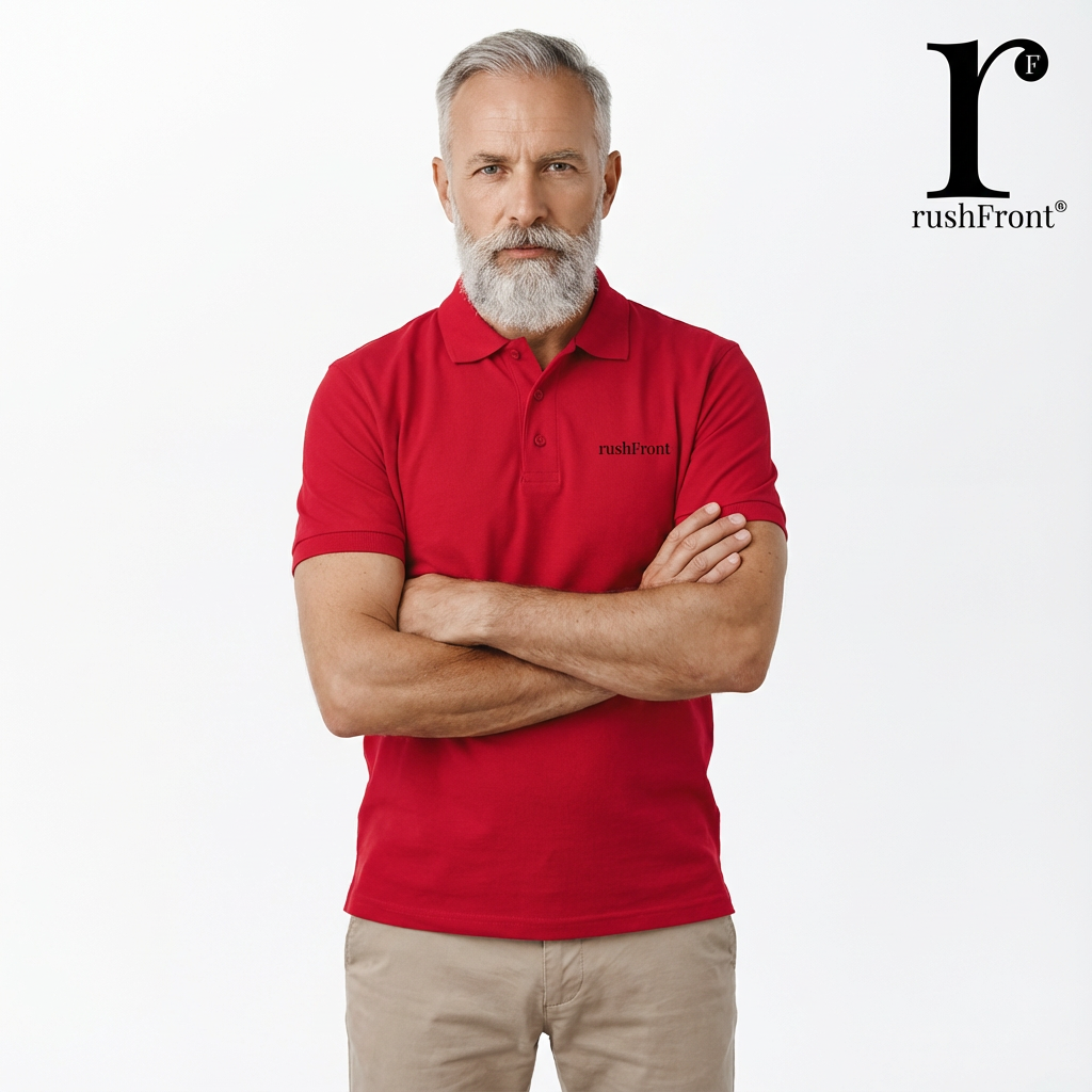 Premium Pique polo shirt- Big Red