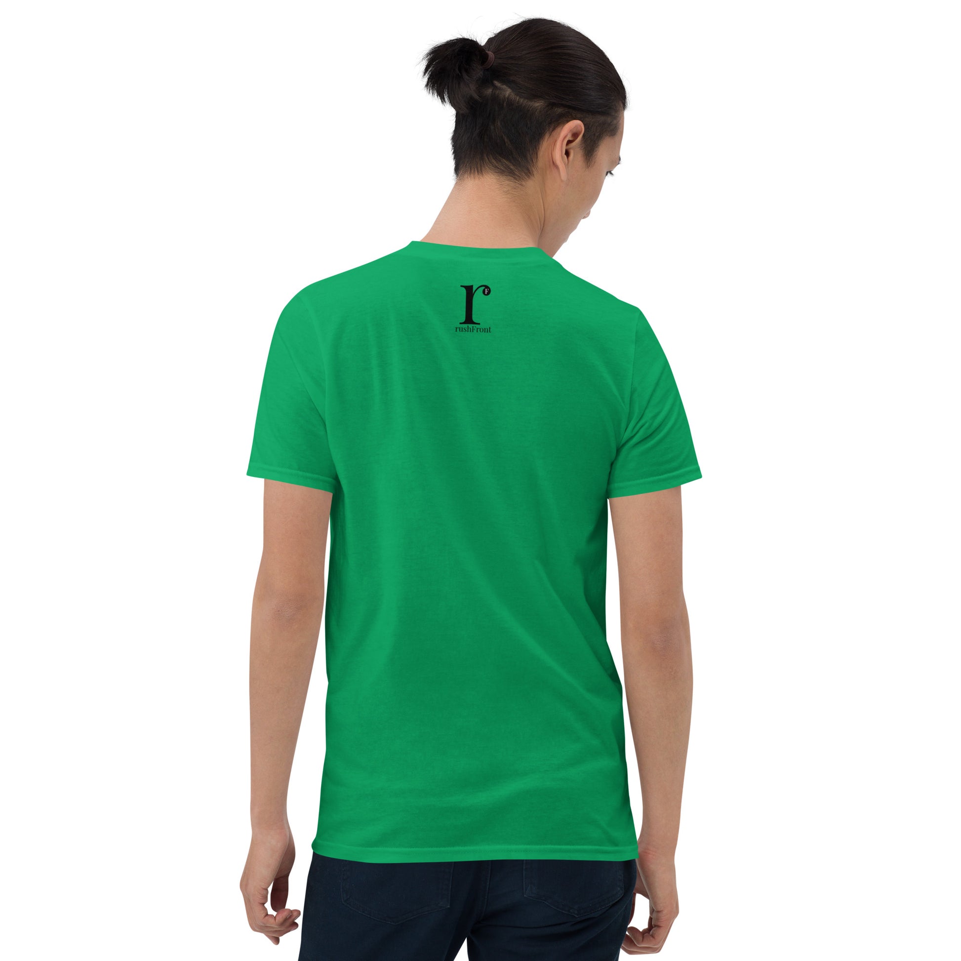 rushFront staple unisex t-shirt in green, red, blue, black, white with premium cotton fabric