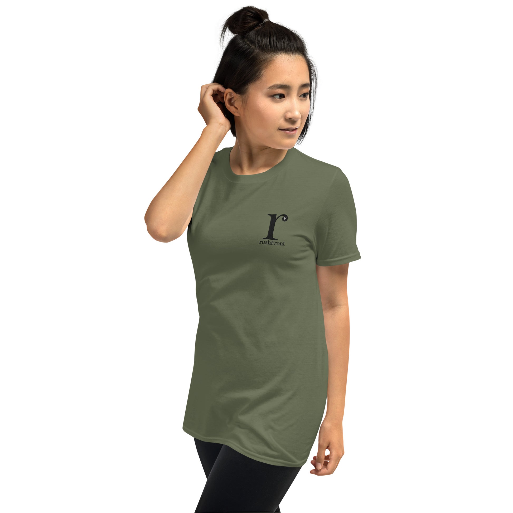 rushFront staple unisex t-shirt in green, red, blue, black, white with premium cotton fabric