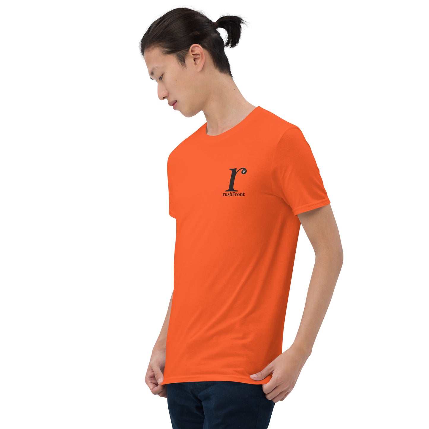 rushFront staple unisex t-shirt in green, red, blue, black, white with premium cotton fabric