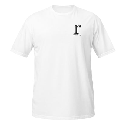 rushFront staple unisex t-shirt in green, red, blue, black, white with premium cotton fabric