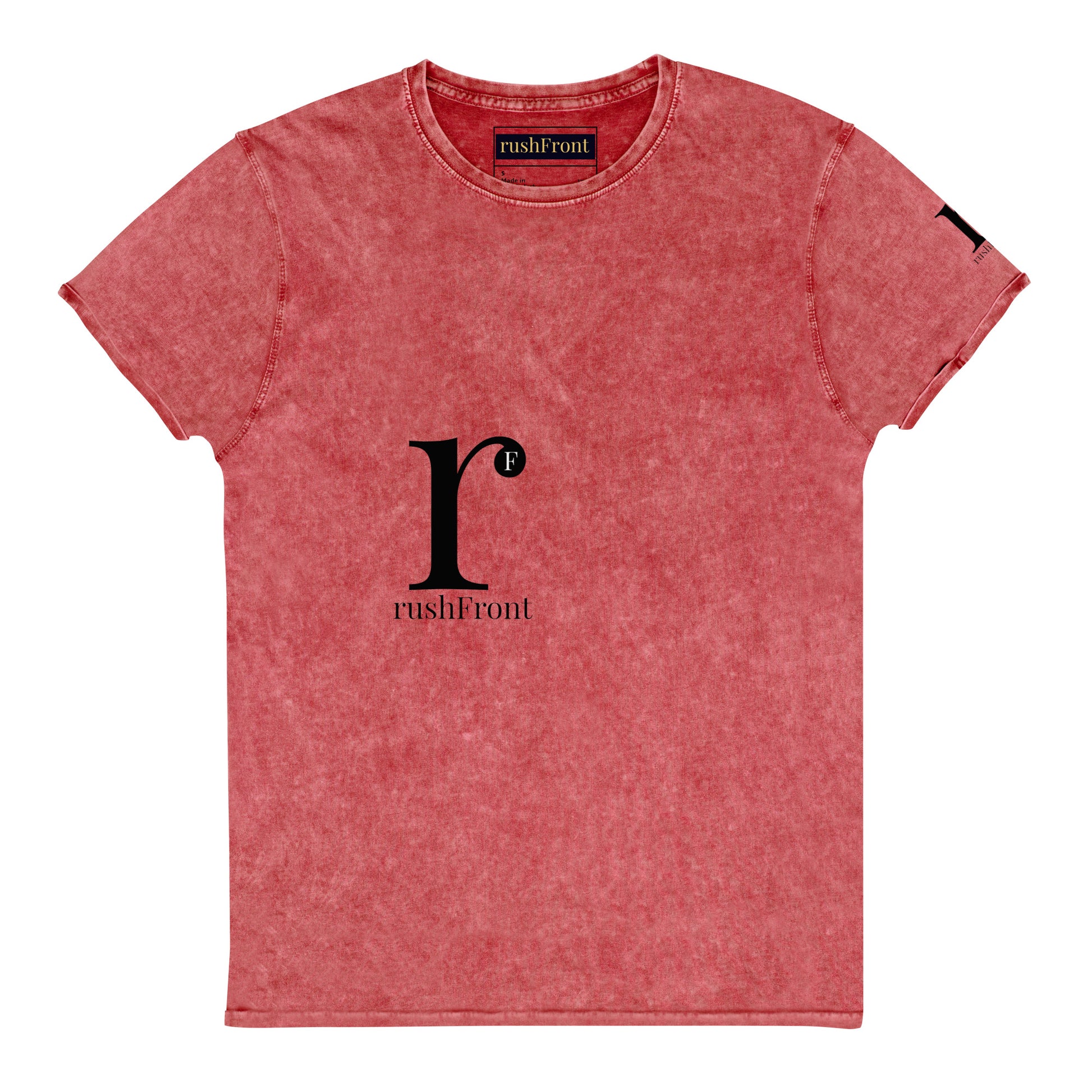rushFront designer denim t-shirt unisex mens womens red blue black green