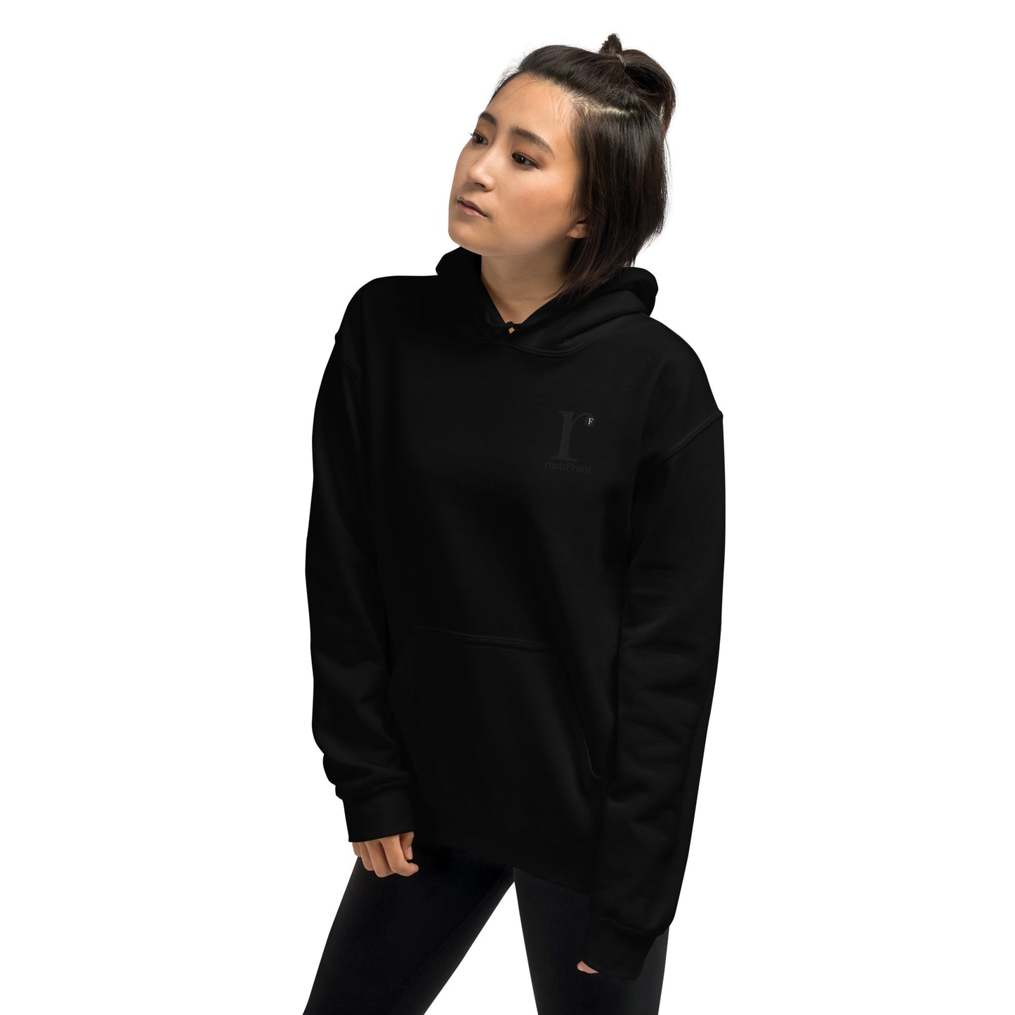 rushFront blackonblack hoodie style understated classichoodie