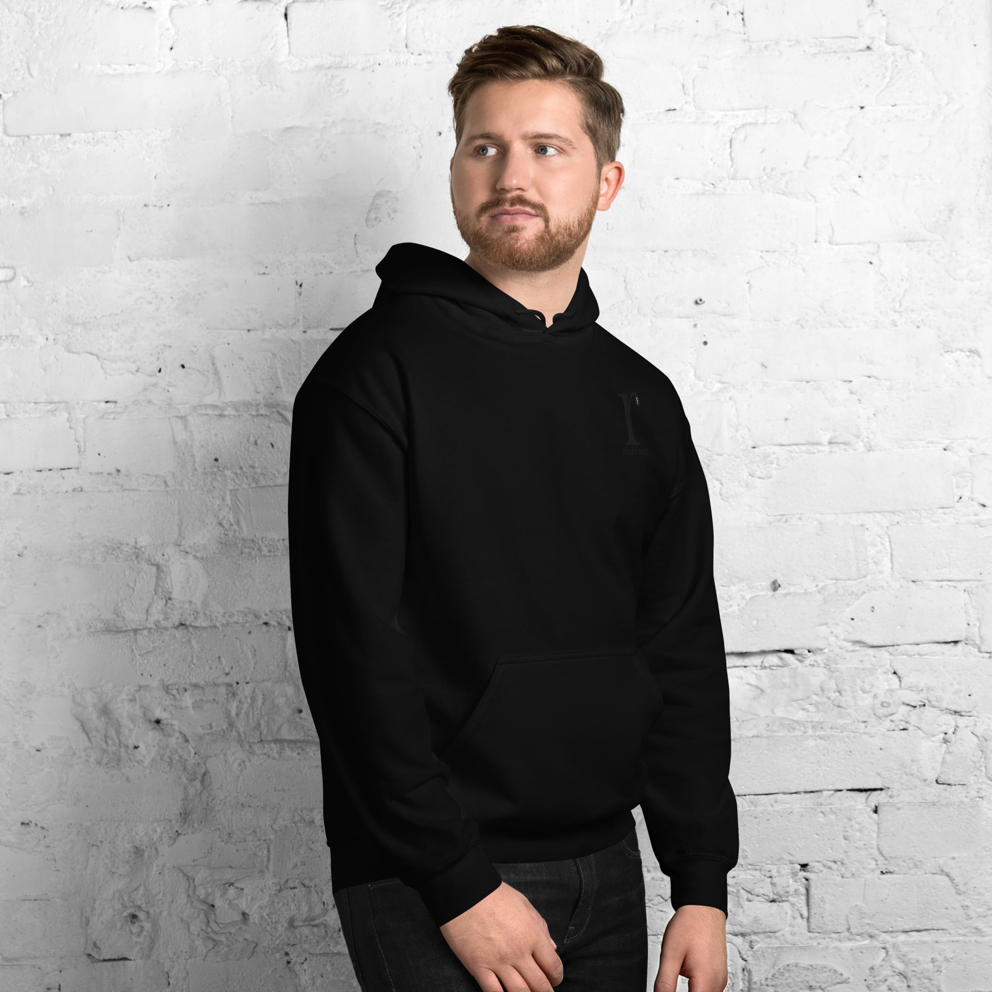 rushFront blackonblack hoodie style understated classichoodie