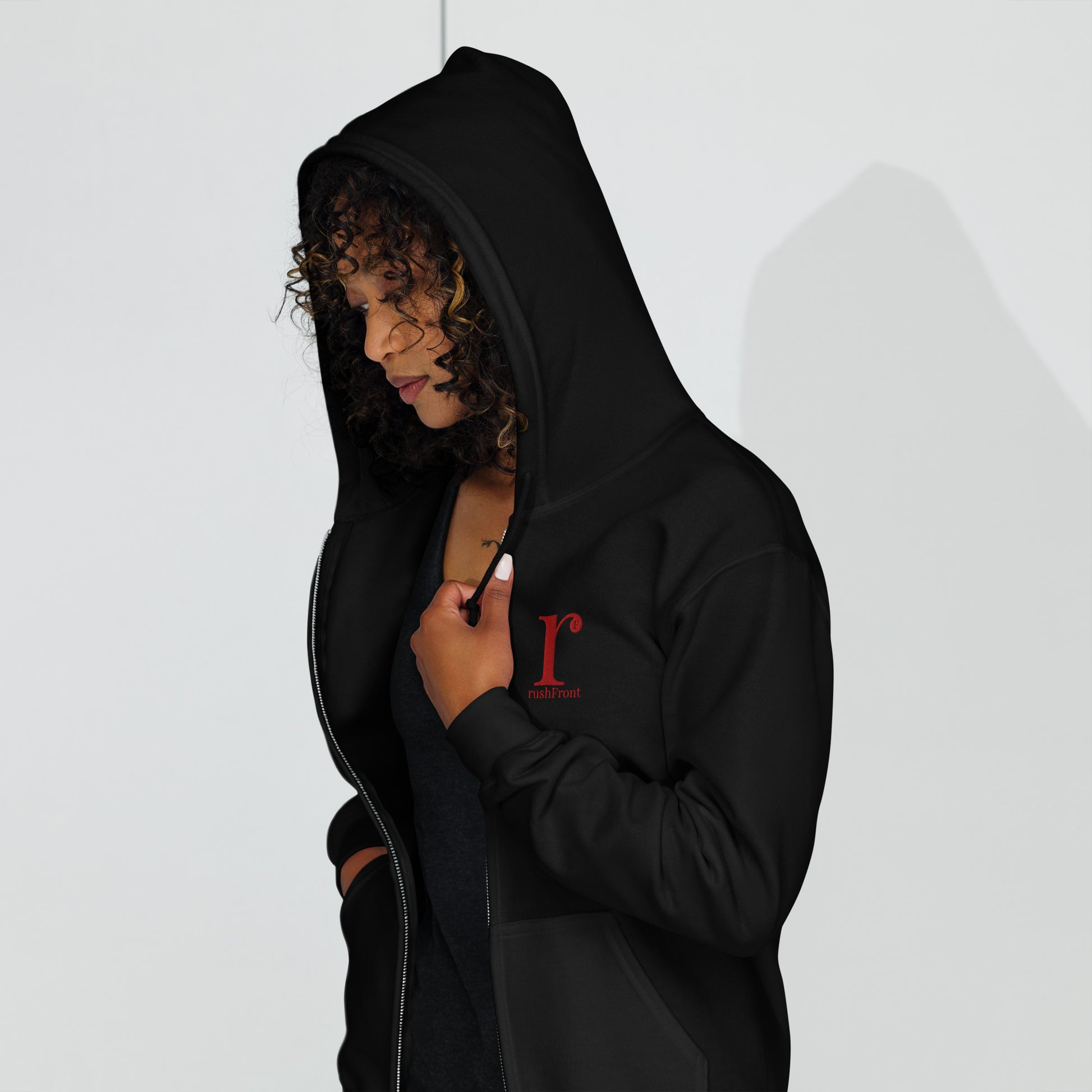 rushFront hoodie limited heavyweight redblack premium 