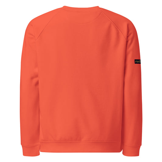 rushFront 100% organic cotton sweatshirt black navyblue Eco raglan grey orange blue green burgandy charcoal white