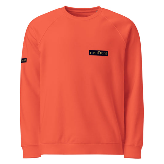 rushFront 100% organic cotton sweatshirt black navyblue Eco raglan grey orange blue green burgandy charcoal white