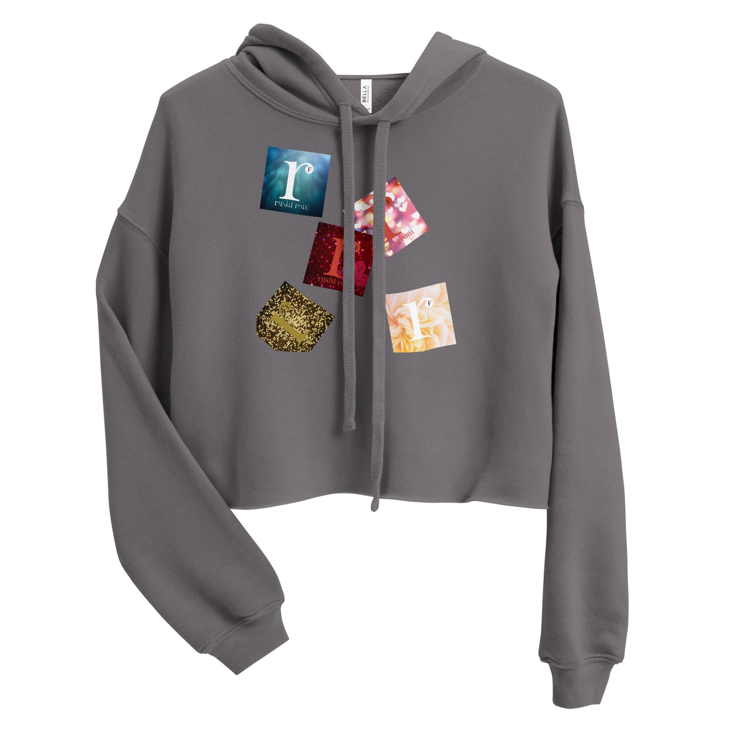 rushfront grey black hoodie croppedhoodie 